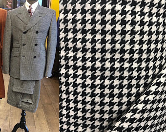 Houndstooth plaid 100% cashmere super soft dabble face great fabric for sweaters dress jacket upholstery pillow and much more