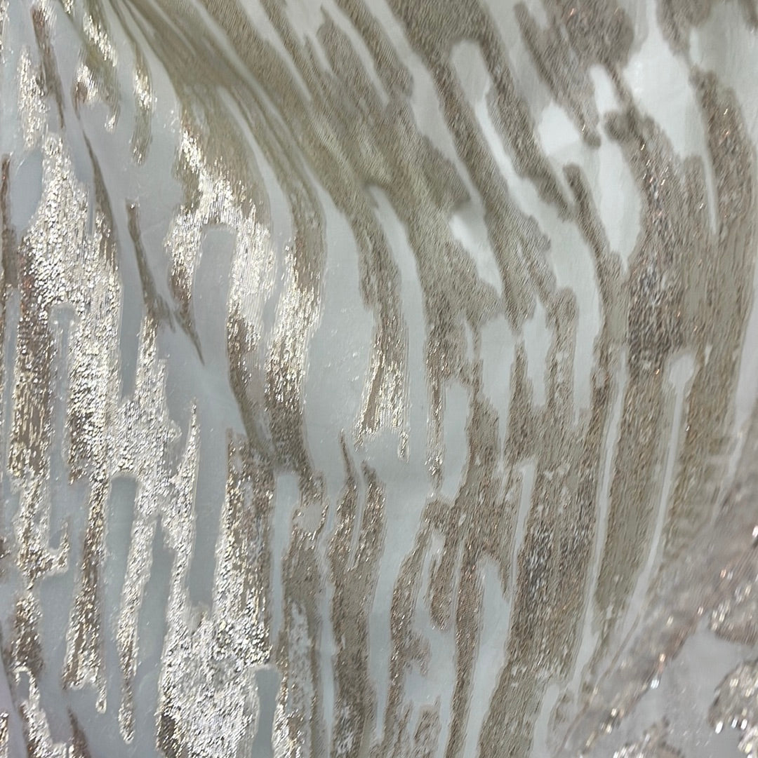 Metallic chiffon silky feel great for dress caftan skirt shirt and much more