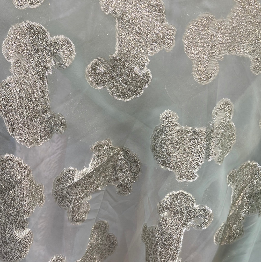 Metallic chiffon silky feel great for dress caftan skirt shirt and much more