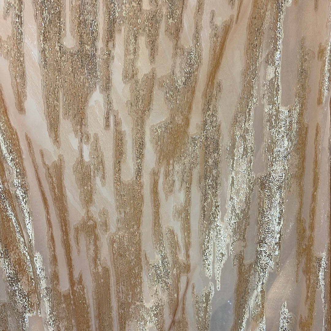 Metallic chiffon silky feel great for dress caftan skirt shirt and much more