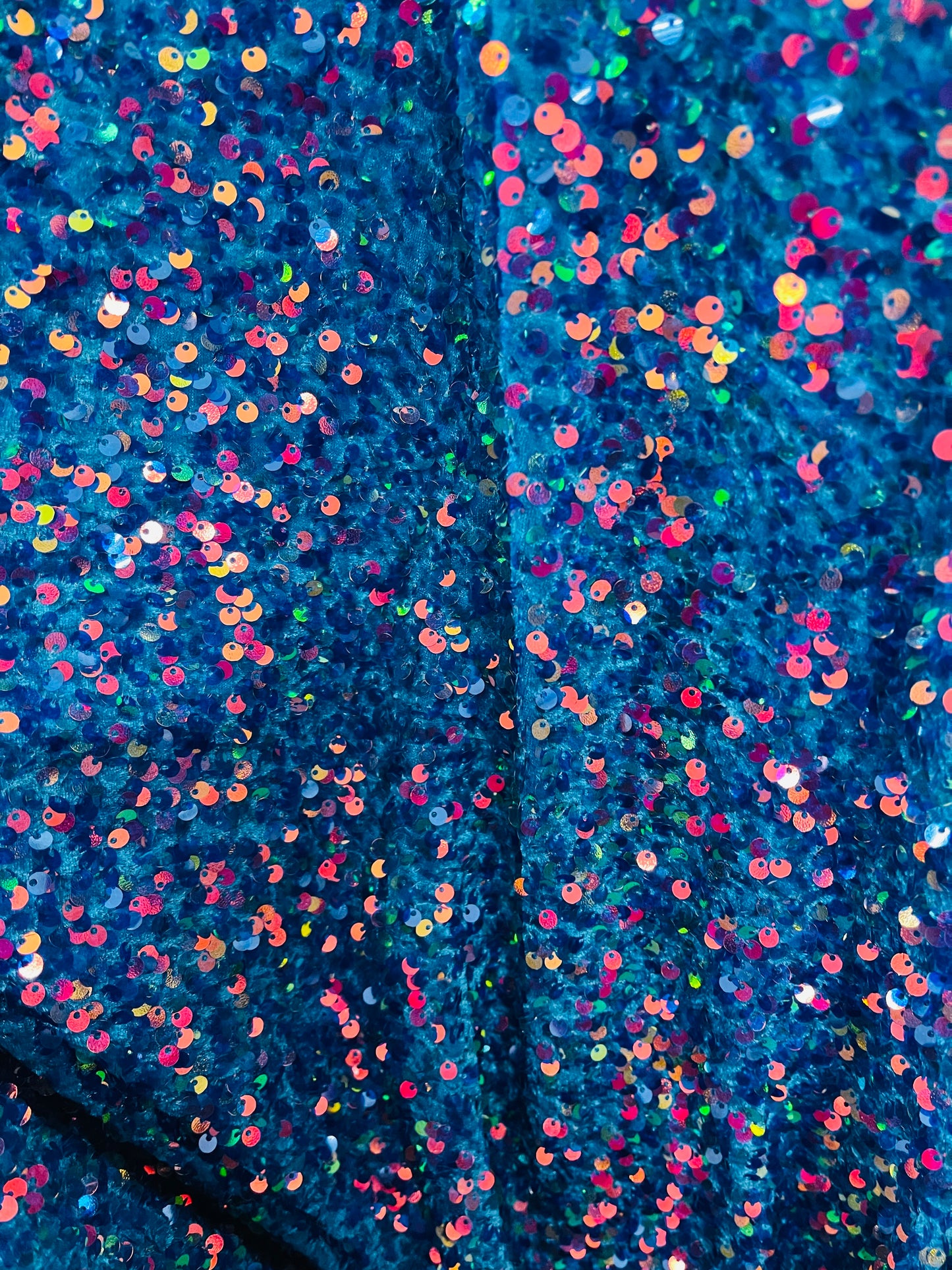 Teal iridescent 4way stretch velvet sequins velvet great for dress prom jackets pants skirt and much more