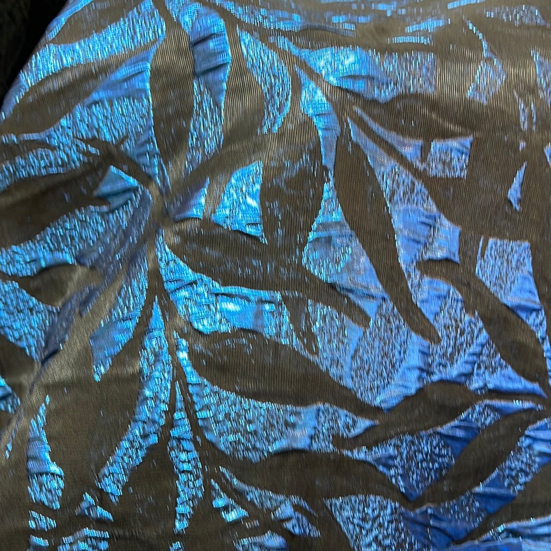Designer luxury brocade copper with royal blue design made in Italy