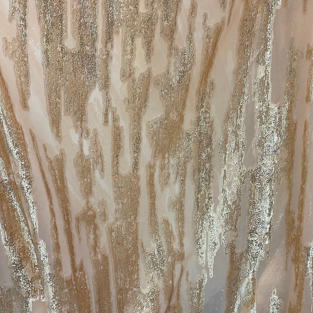 Metallic chiffon silky feel great for dress caftan skirt shirt and much more