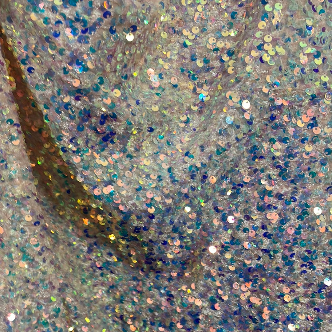 Roes gold iridescent ab 4way stretch velvet sequins velvet great for dress prom jackets pants skirt and much more