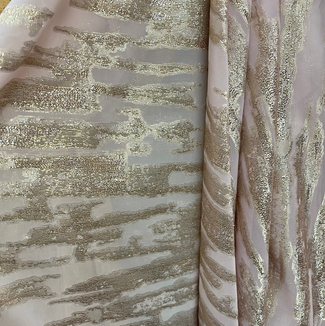 Metallic chiffon silky feel great for dress caftan skirt shirt and much more