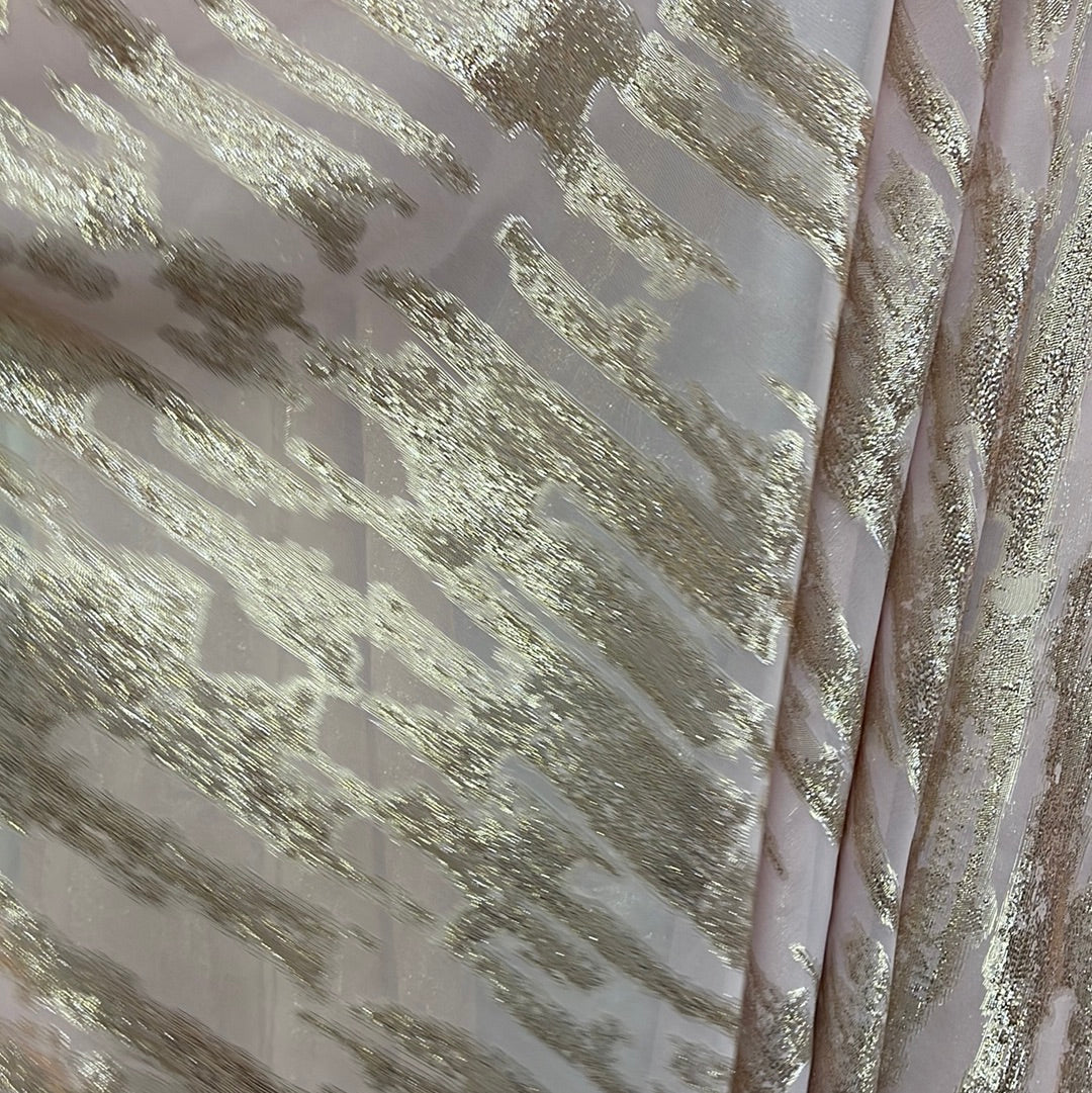 Metallic chiffon silky feel great for dress caftan skirt shirt and much more