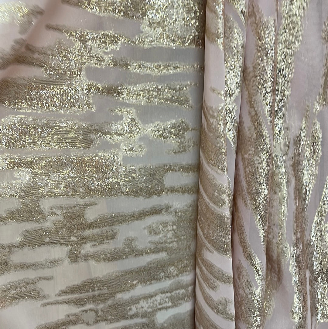 Metallic chiffon silky feel great for dress caftan skirt shirt and much more
