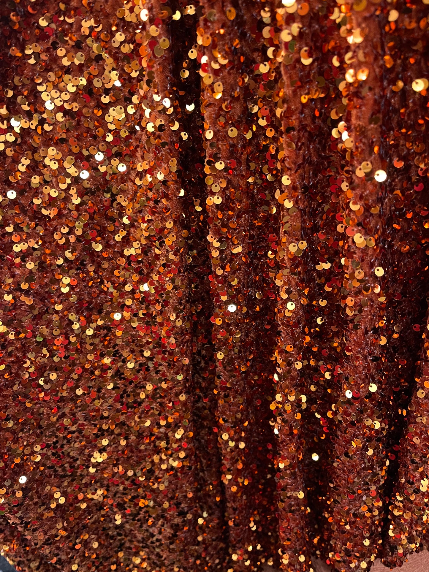 Rust 4way stretch velvet sequins velvet great for dress prom jackets pants skirt and much more