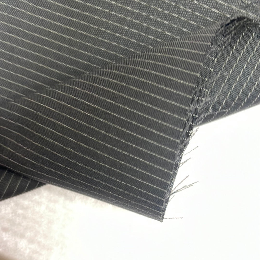 100% wool super 220s quality navy blue with white stripes made in Italy by Salvatore ferragamo