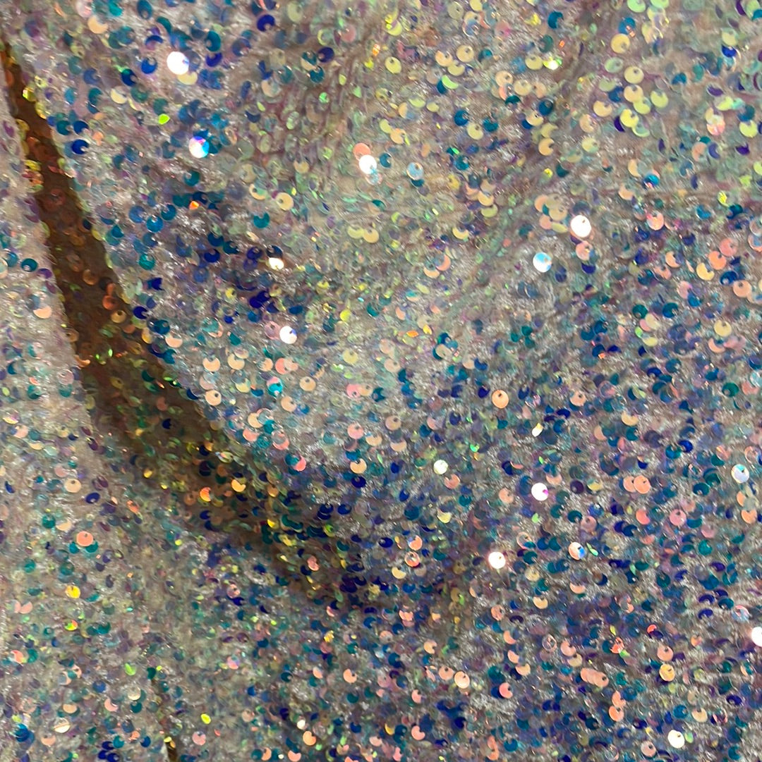 Roes gold iridescent ab 4way stretch velvet sequins velvet great for dress prom jackets pants skirt and much more