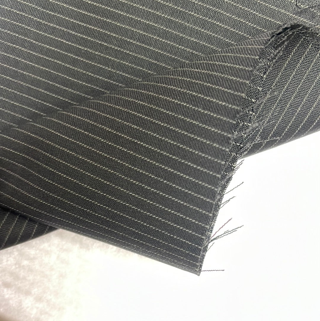 100% wool super 220s quality navy blue with white stripes made in Italy by Salvatore ferragamo