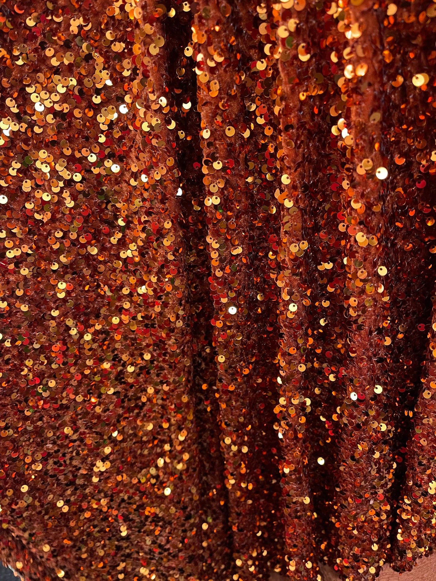Rust 4way stretch velvet sequins velvet great for dress prom jackets pants skirt and much more