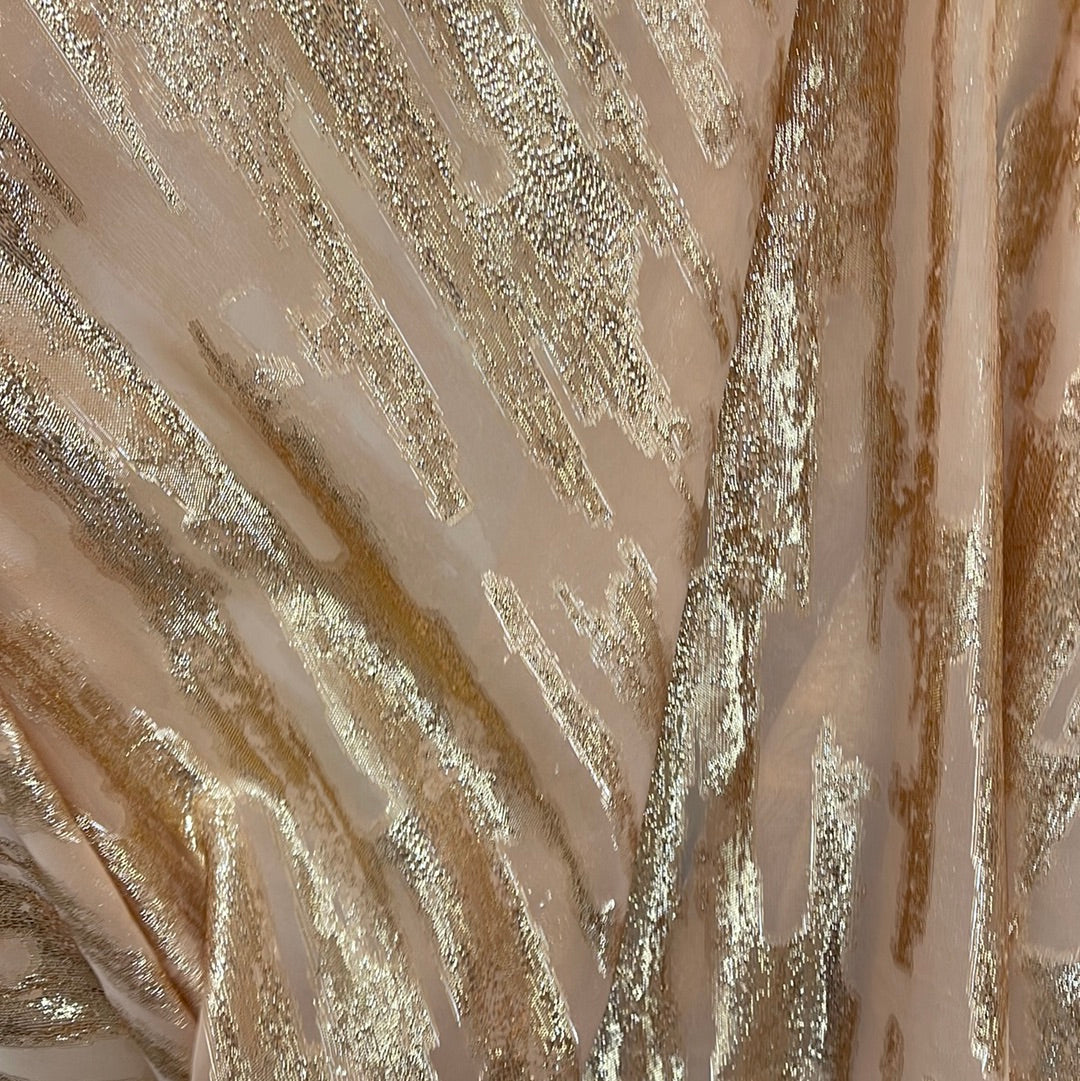 Metallic chiffon silky feel great for dress caftan skirt shirt and much more