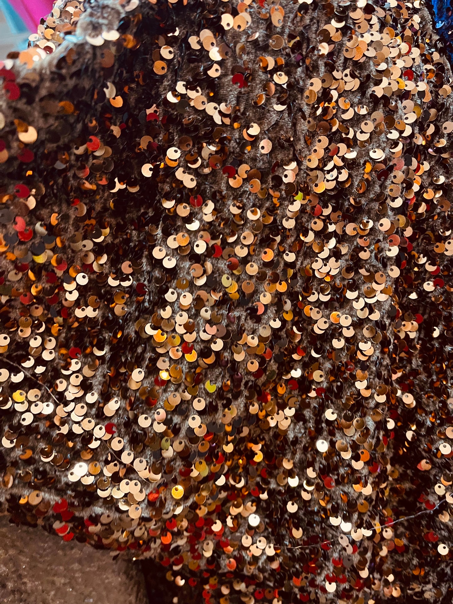 Brown 4way stretch velvet sequins velvet great for dress prom jackets pants skirt and much more
