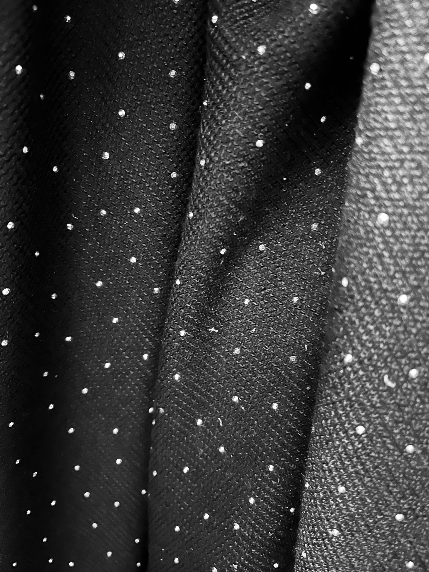 Black ponte roma with Swarovski stone great fabric for dress pants jacket skirt shirt and much more