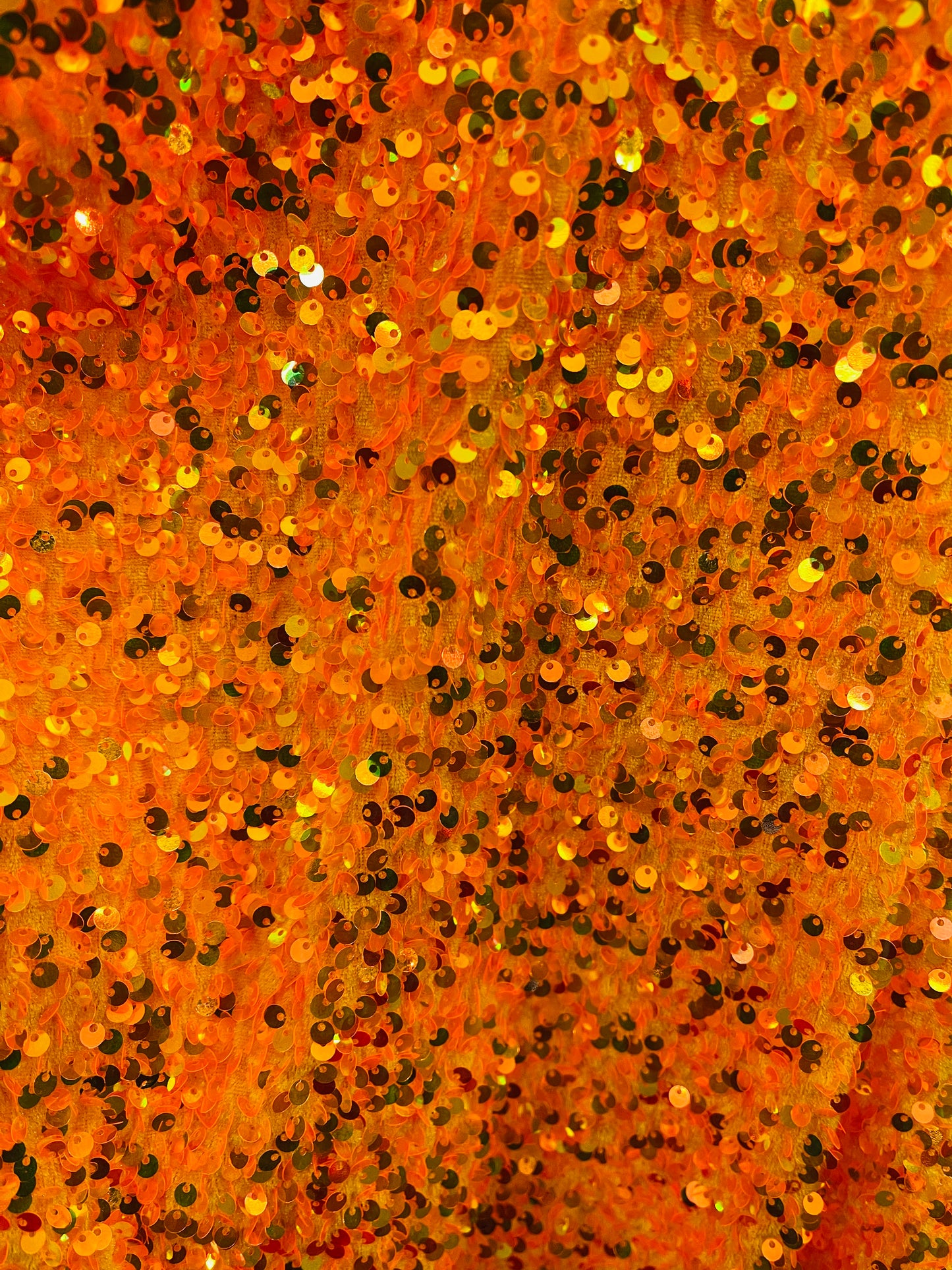 Orange iridisent 4way stretch velvet sequins velvet great for dress prom jackets pants skirt and much more