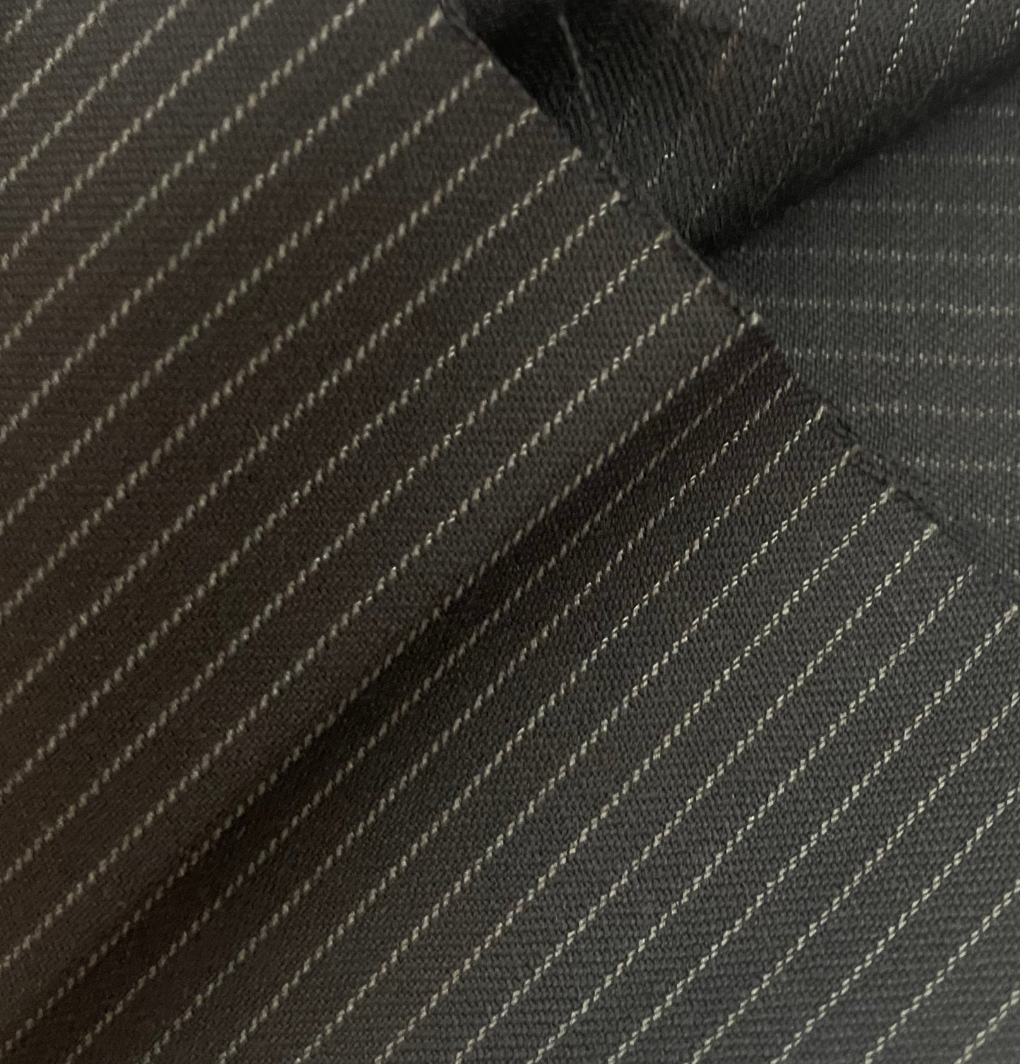 100% wool super 220s quality navy blue with white stripes made in Italy by Salvatore ferragamo