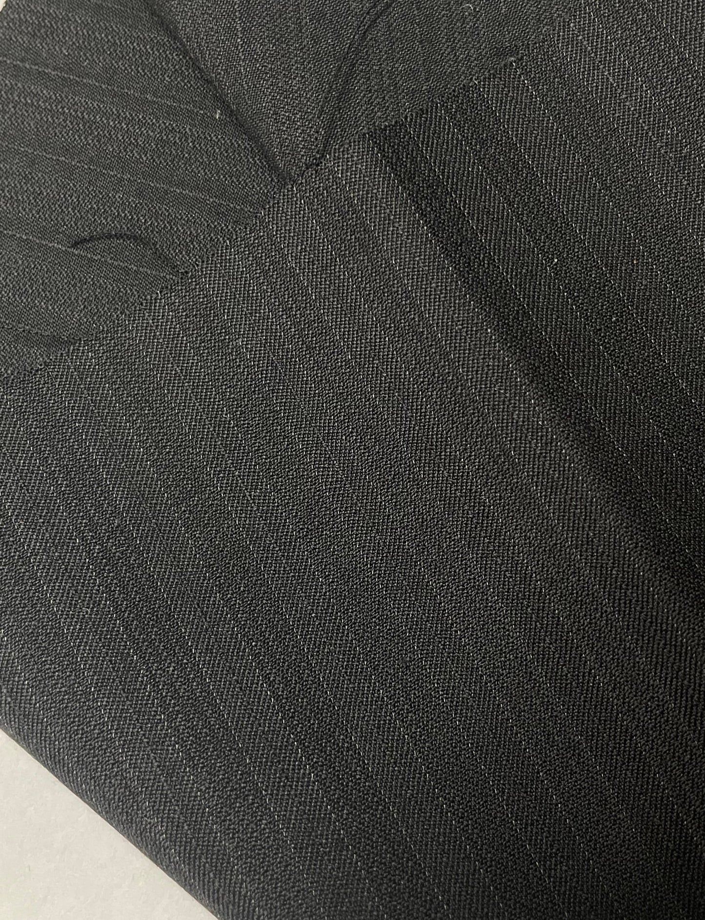 100% wool super 220s quality black with shadow stripes made in Italy by Oscar de la renta
