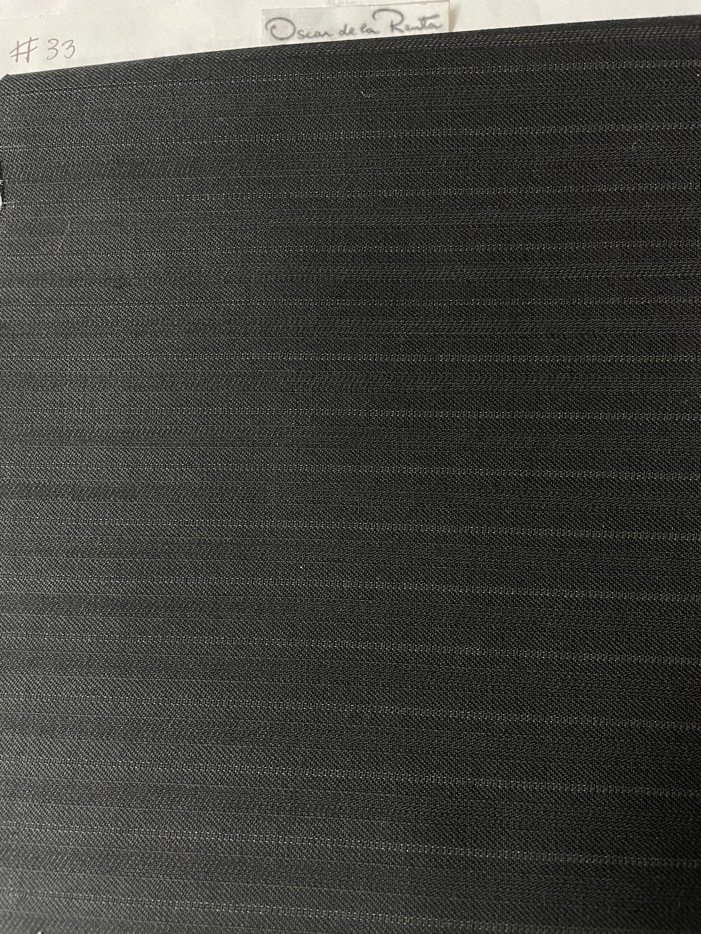 100% wool super 220s quality black with shadow stripes made in Italy by Oscar de la renta