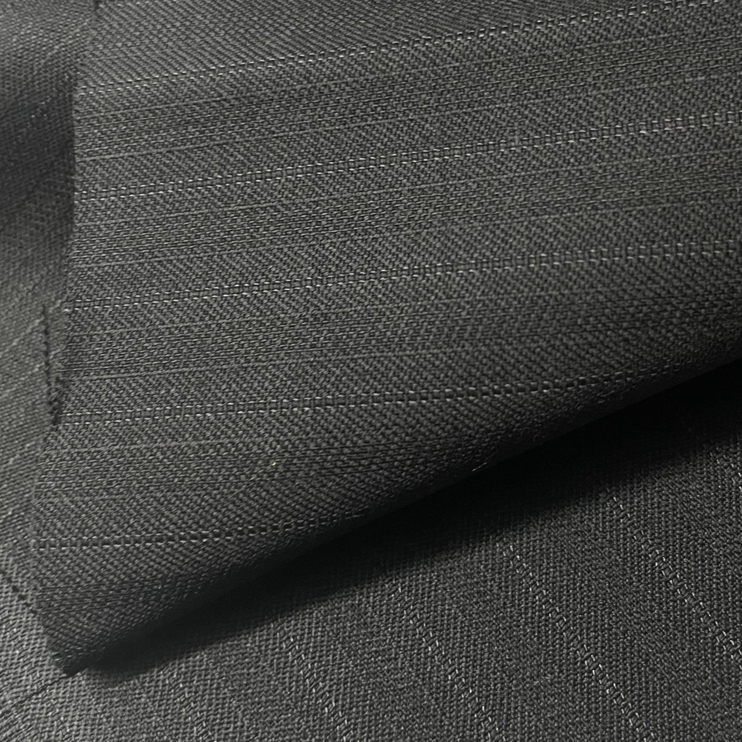 100% wool super 220s quality black with shadow stripes made in Italy by Oscar de la renta