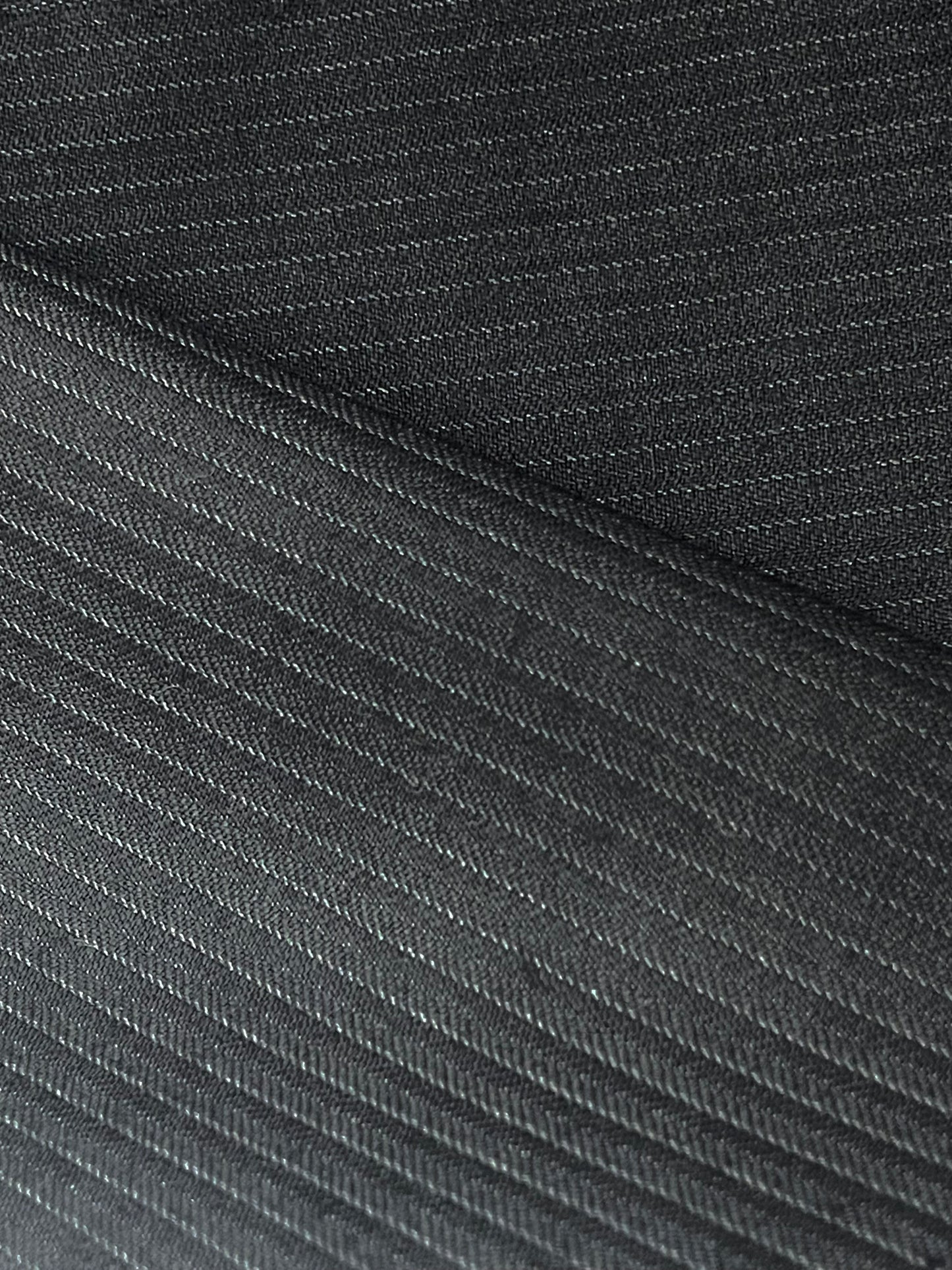 100% wool super 220s quality black with shadow stripes made in Italy by Oscar de la renta