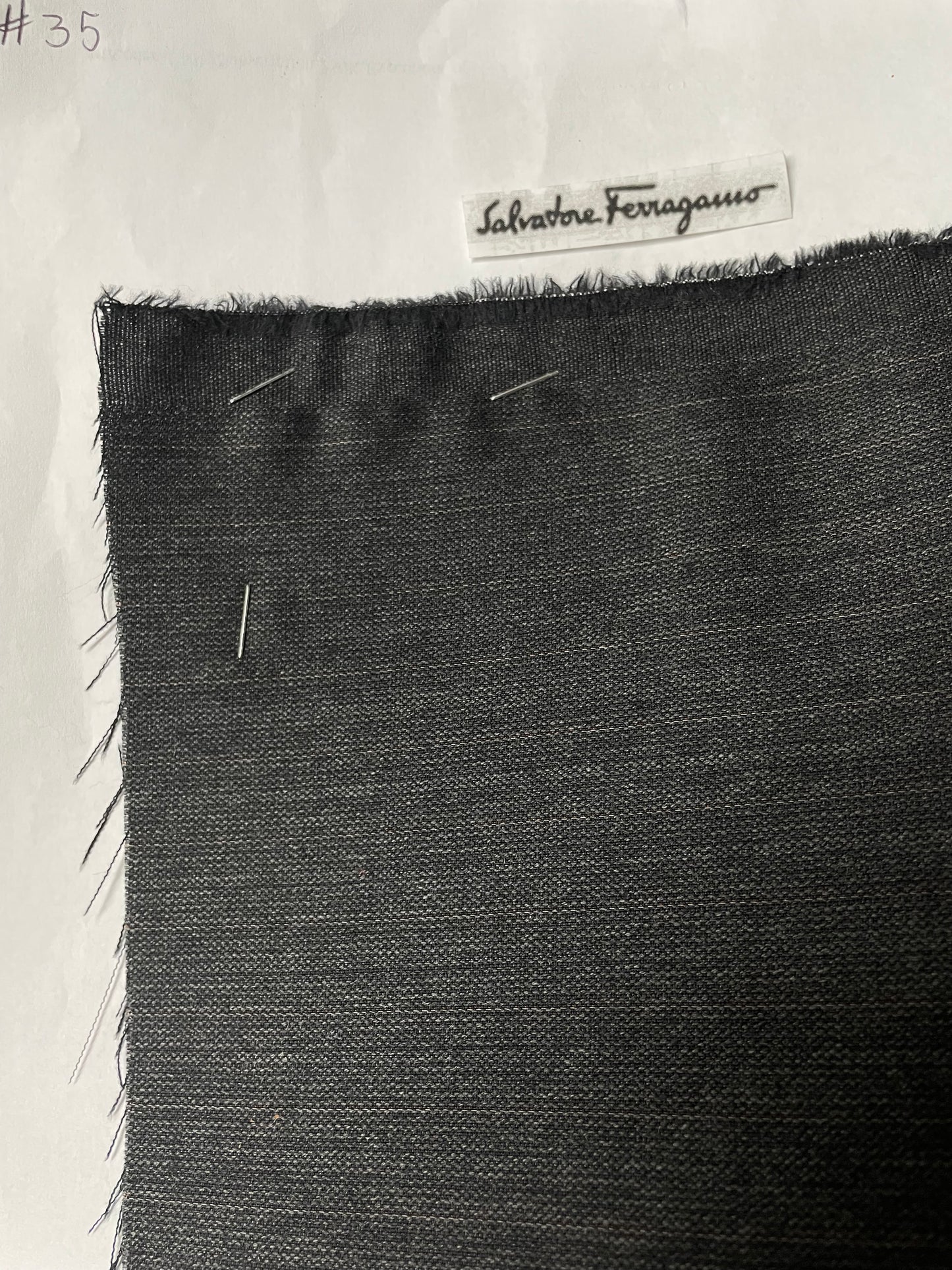 Dark gray with burgundy shadow stripes 100% wool designed by Salvatore ferragamo 220 quality