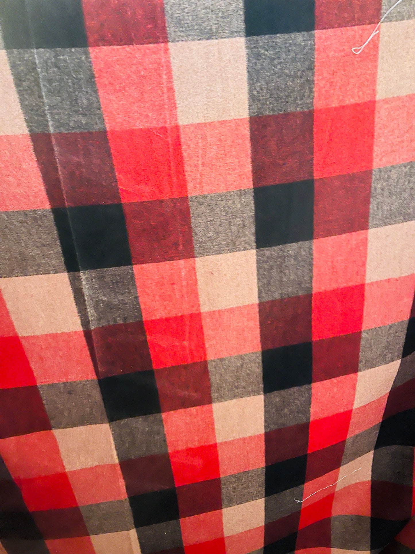 Orange camel checkerboard plaid 100% cashmere super soft great fabric for sweaters dress jacket and much more