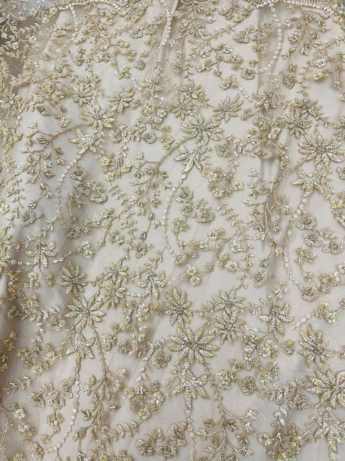 Designer beaded lace great for dress jacket pants skirt and much more