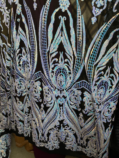 Designer spandex sequins lace