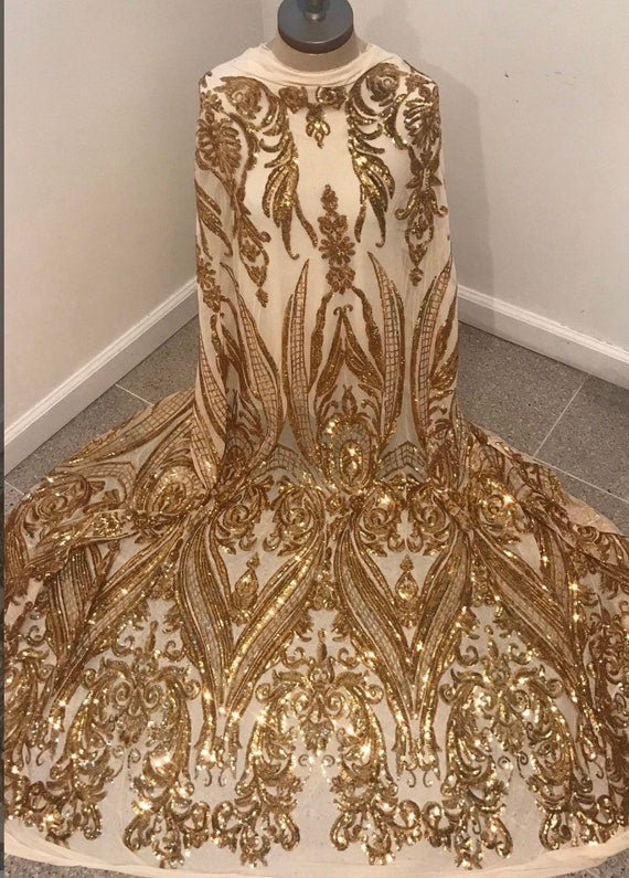 Designer spandex sequins lace