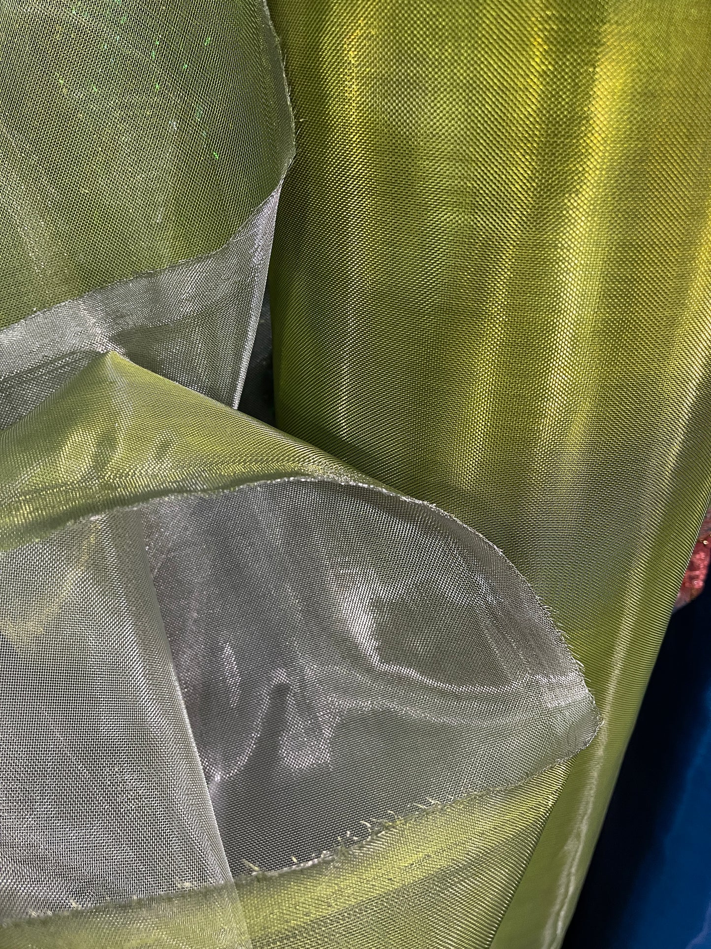 Designer metallic dabble face Horse hair organdy made in Italy