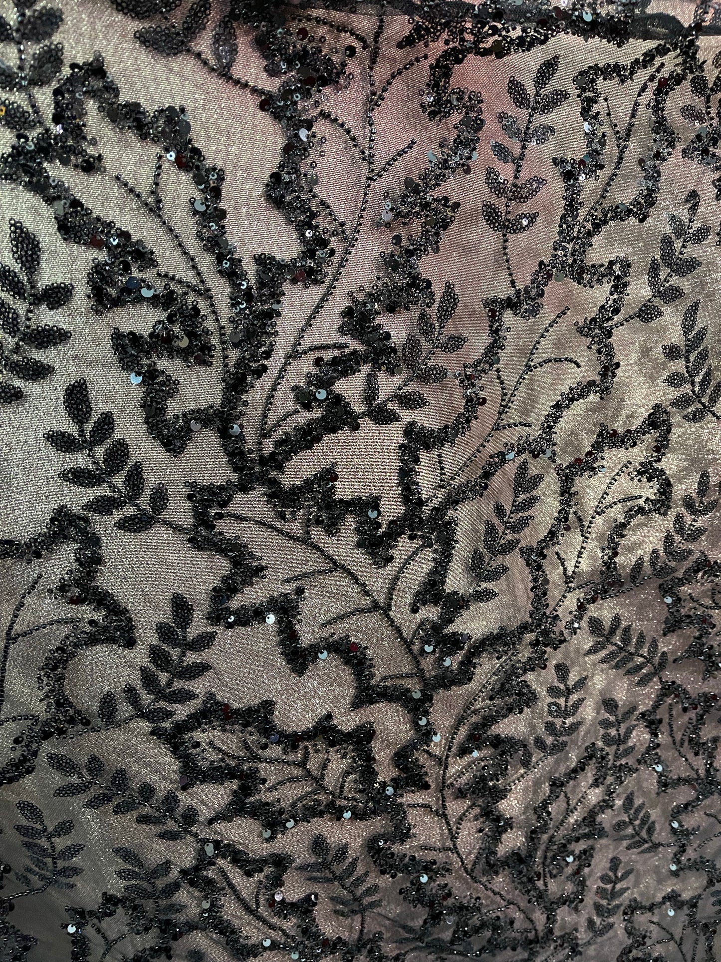 Designer black Beaded Lace