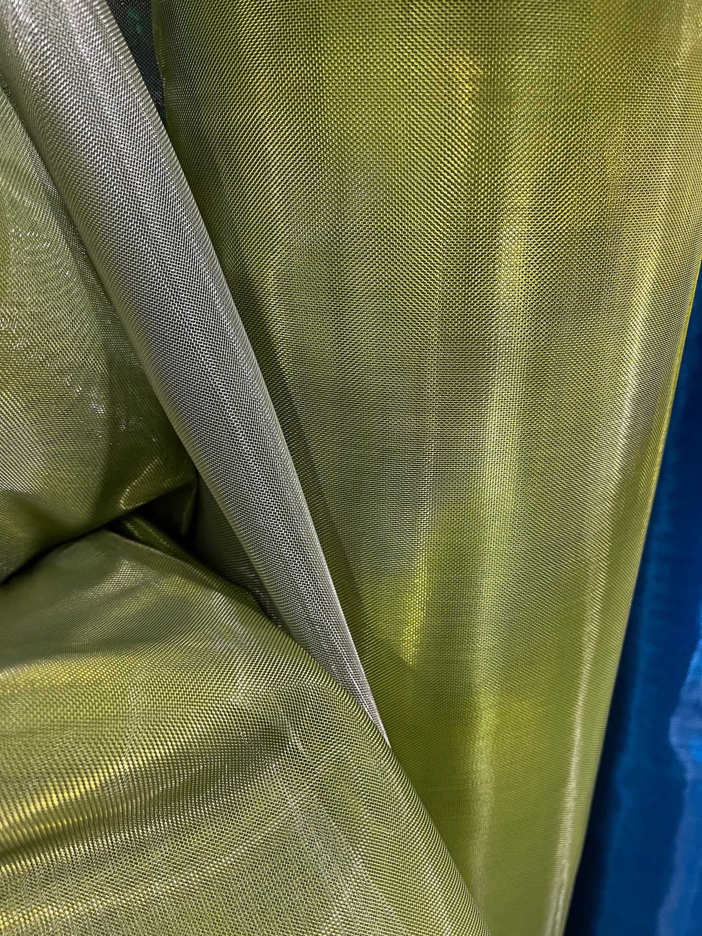 Designer metallic dabble face Horse hair organdy made in Italy