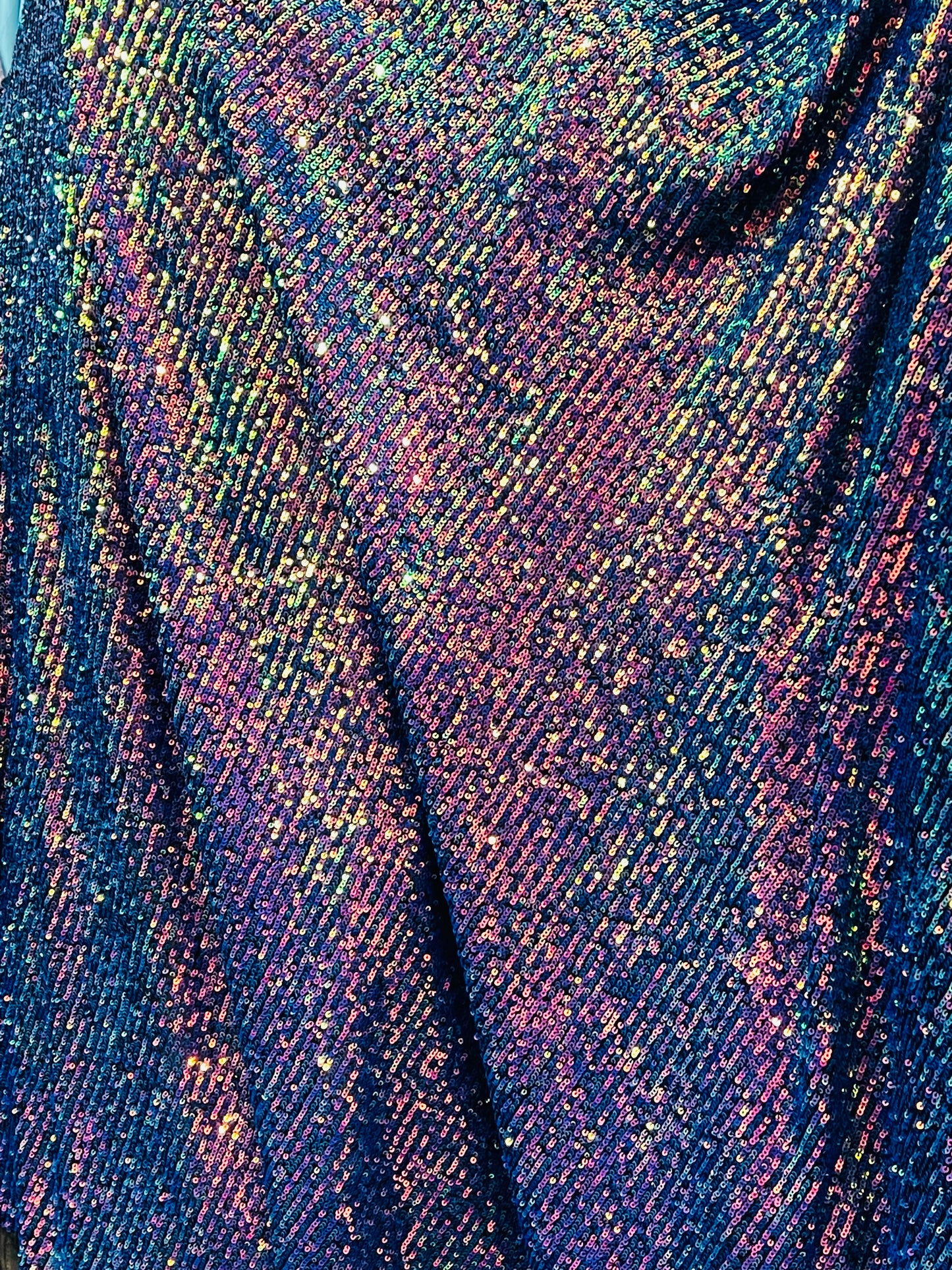Designer 4way stretch mermaid rainbow sequins lace