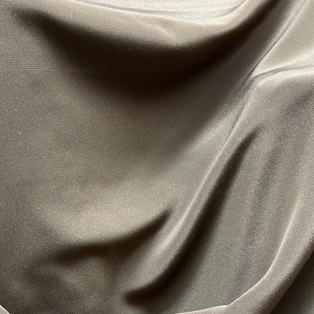 Brown 100% silk carep de chine made in Italy