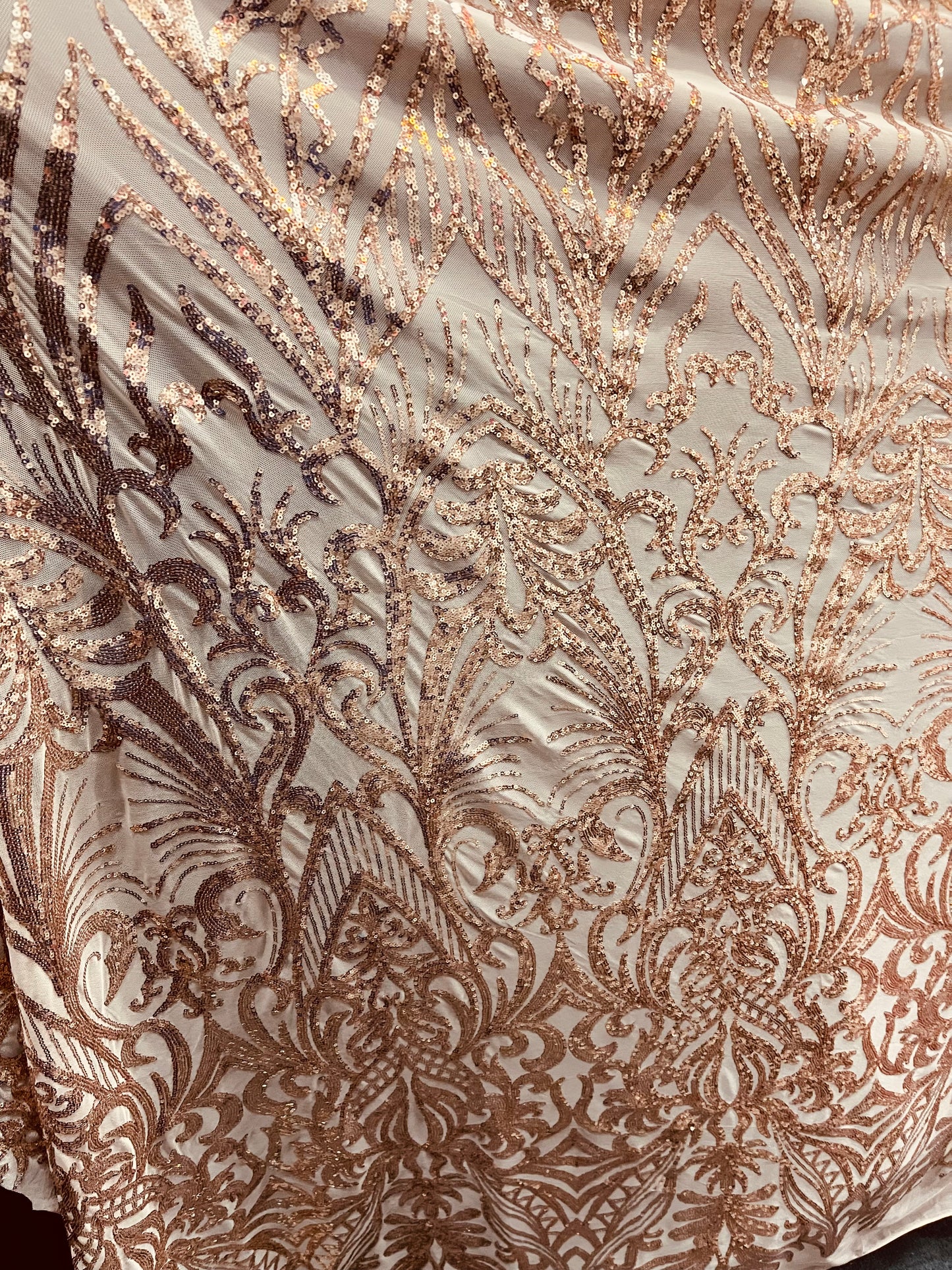 Designer roe’s gold sequins 4 WAY LACE sequence for prom and wedding