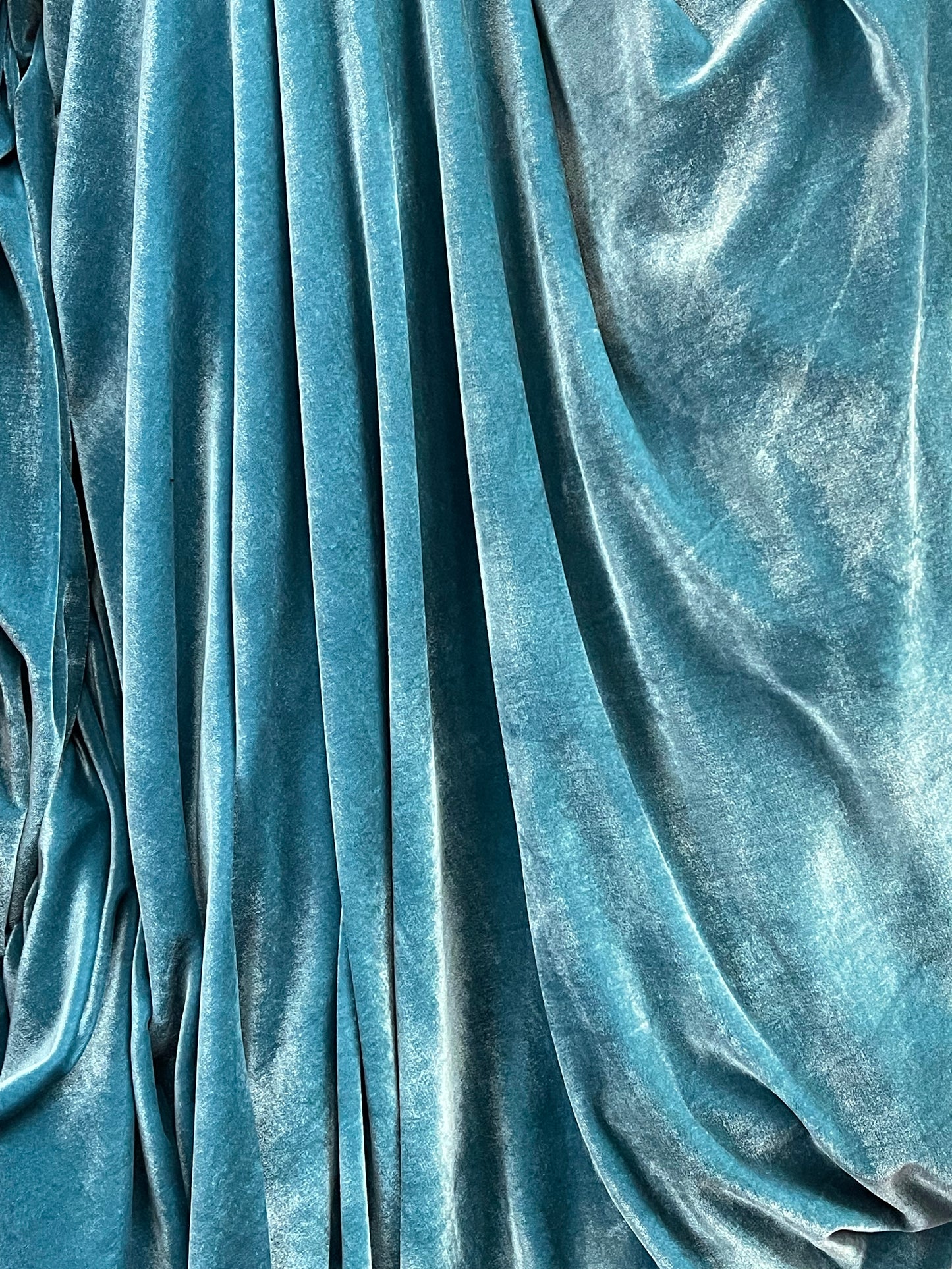 Designer aqua 4way stretch velvet