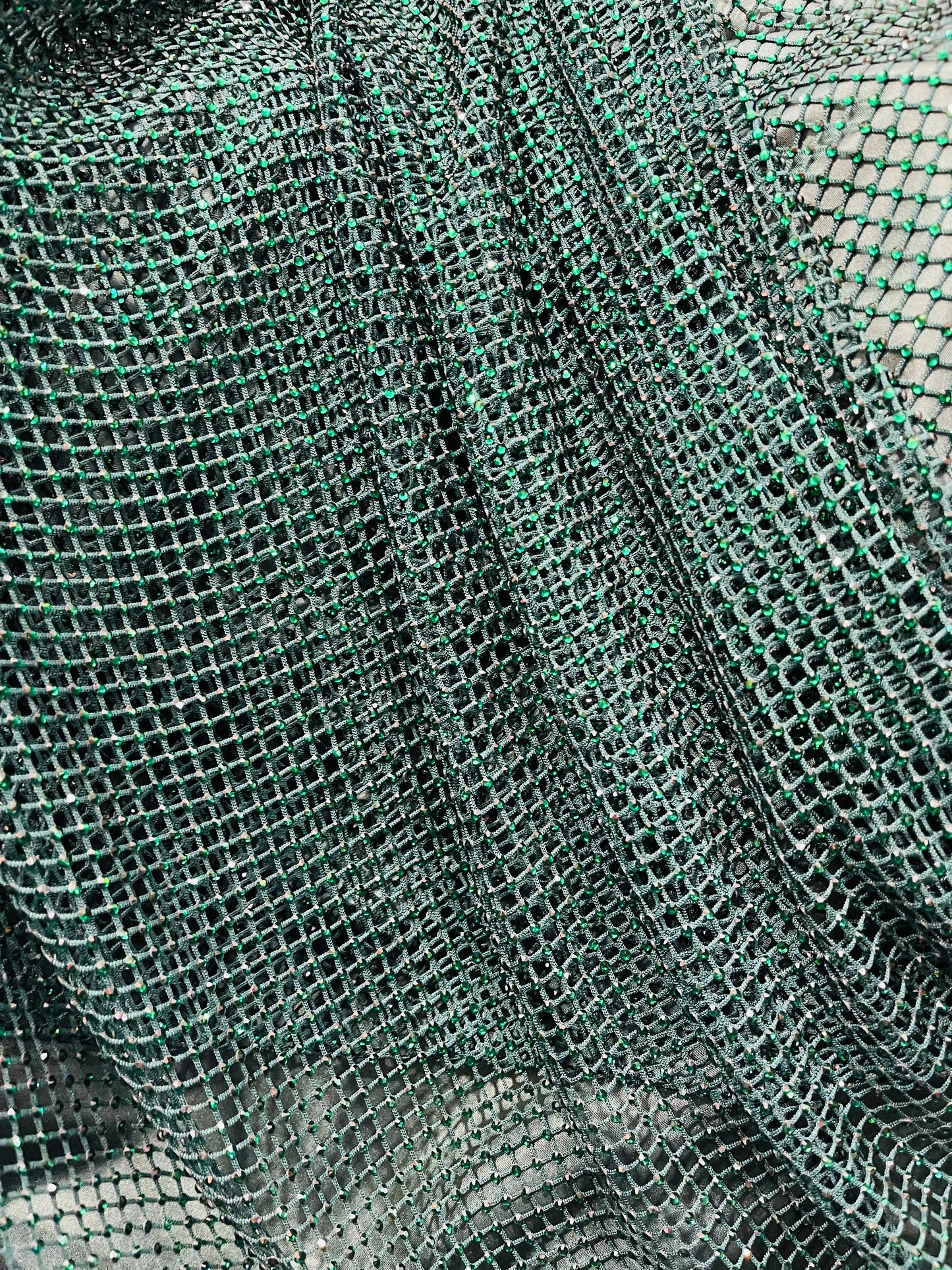Hunter green Swarovski stone lace great for dress jacket pants and much more