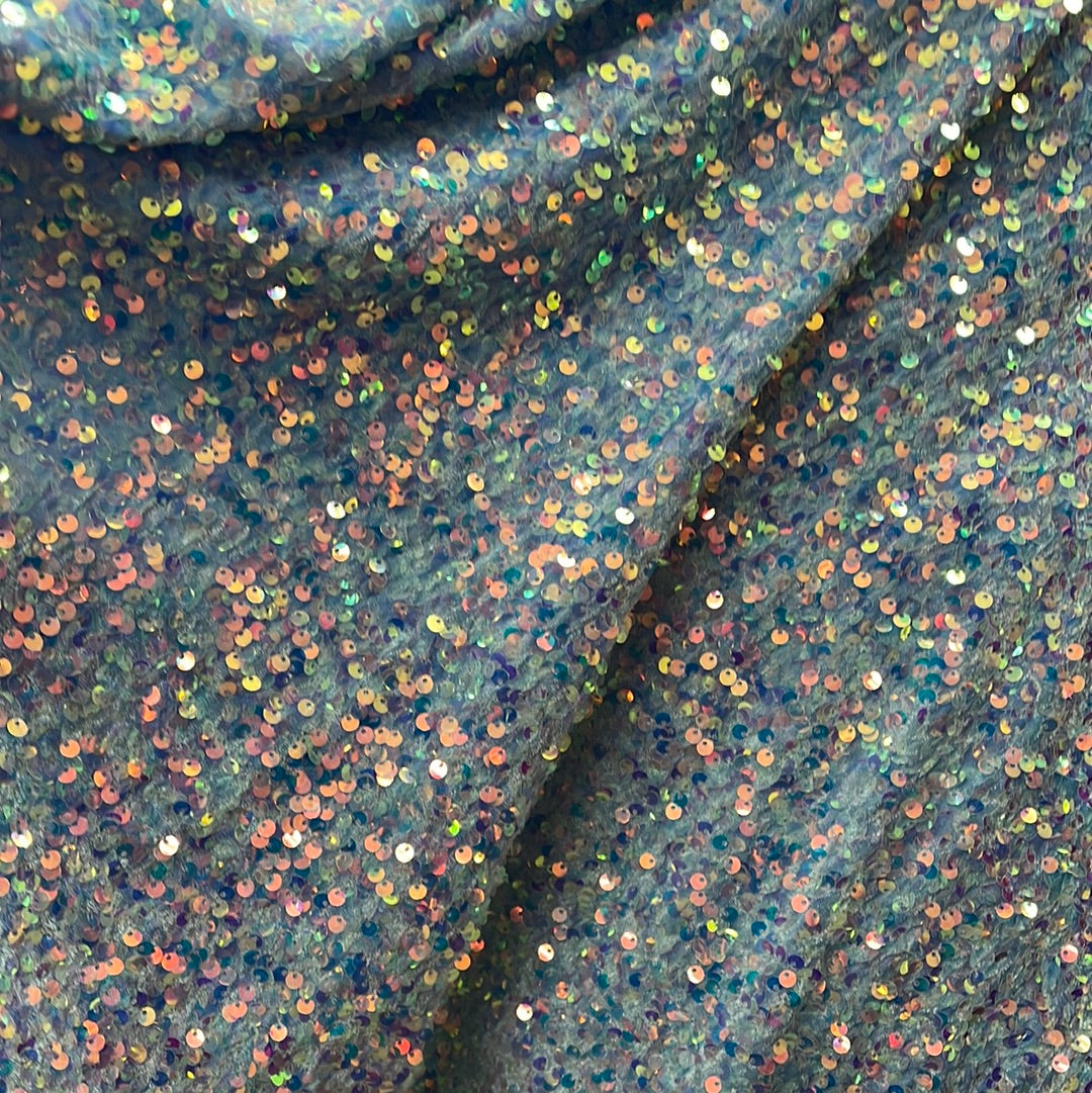 Designer 4way stretch velvet sequins lace