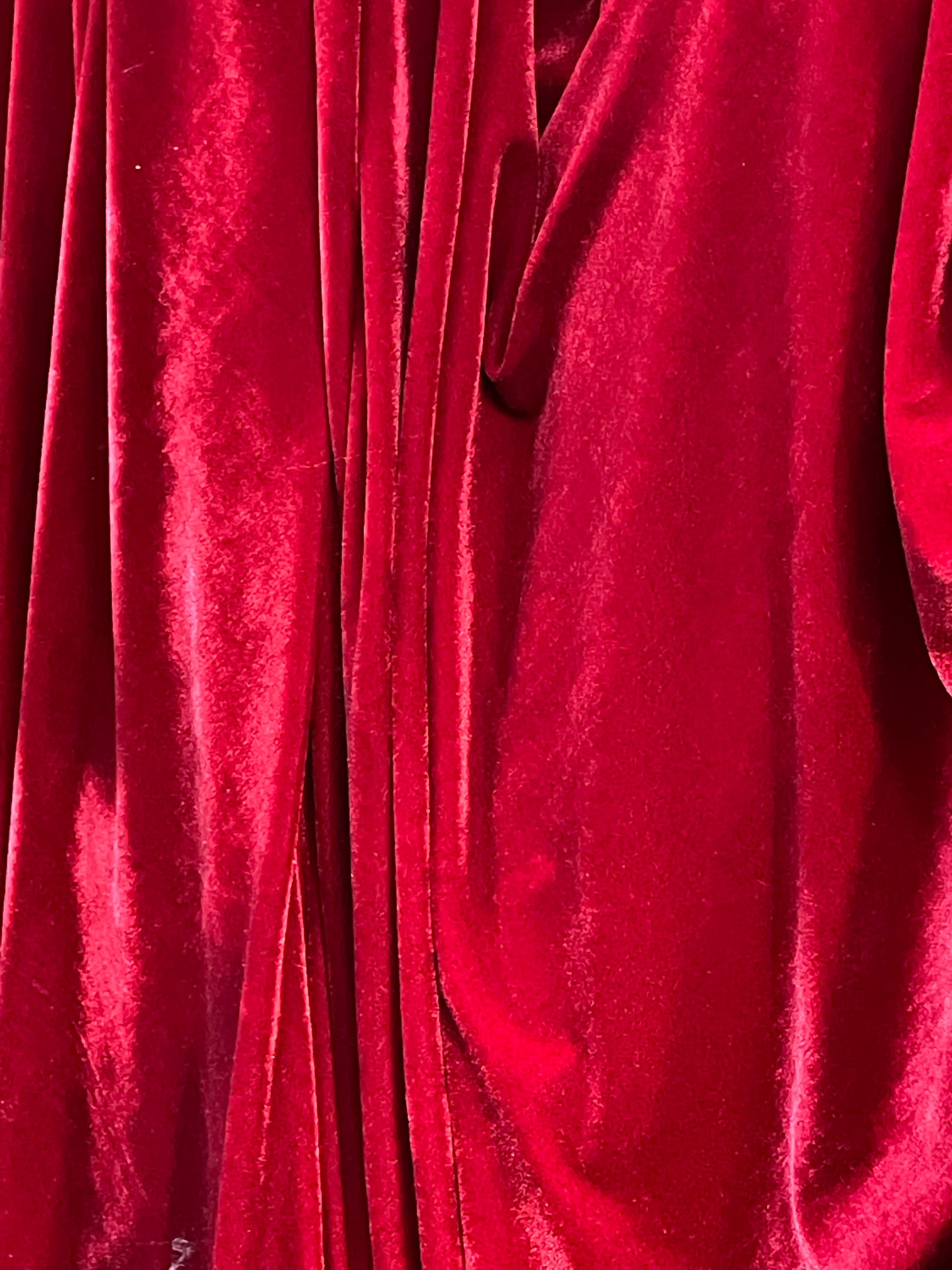 Designer red 4way stretch velvet