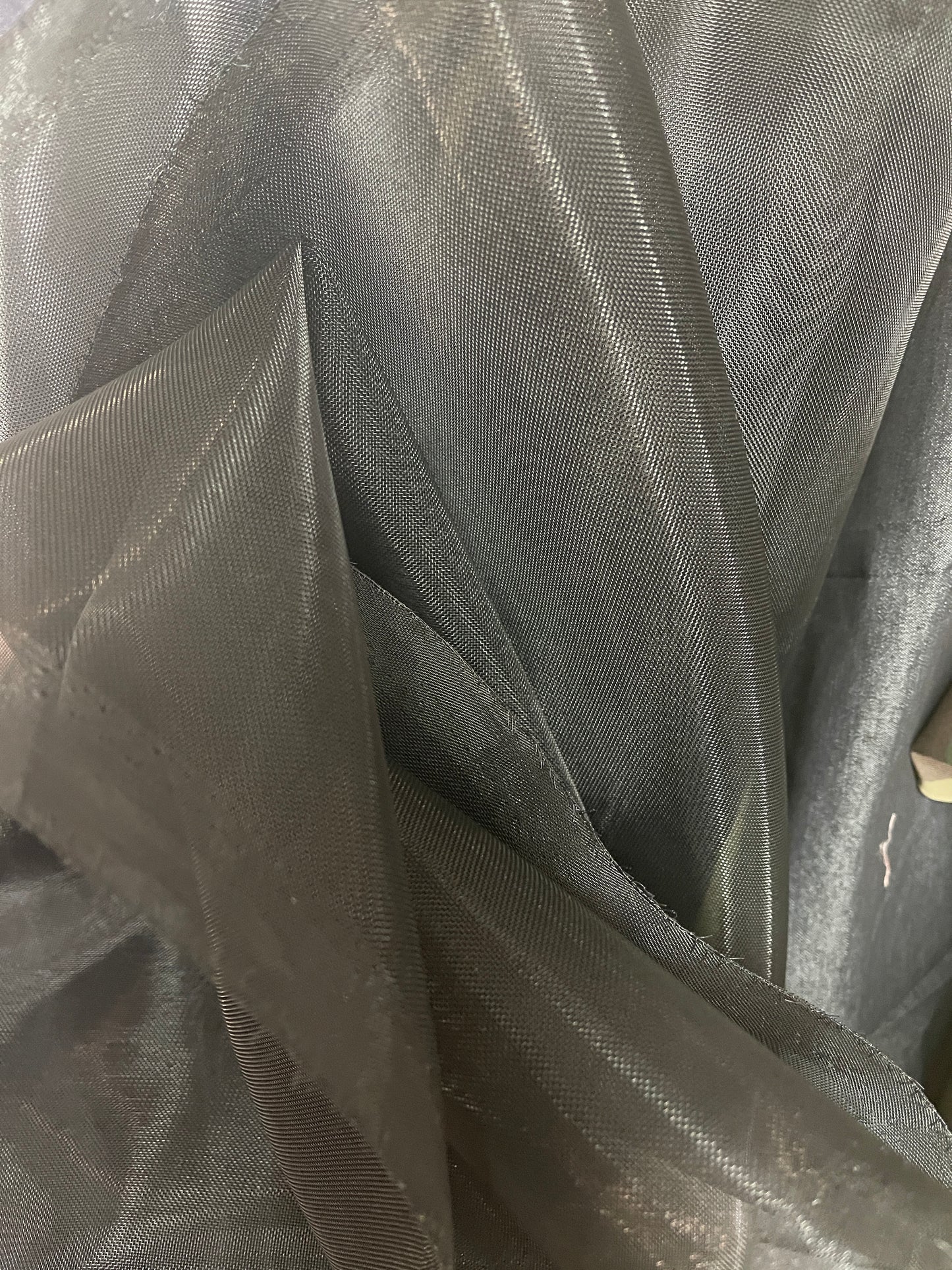 Designer metallic Horse hair organdy made in Italy