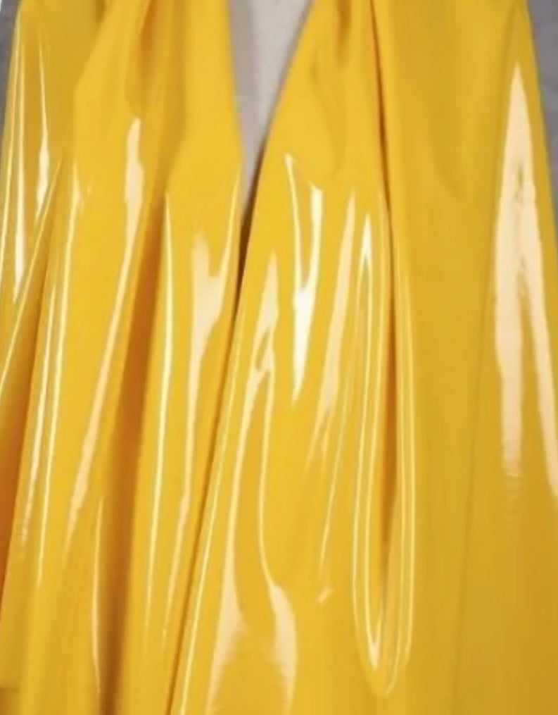 Yellow shinny 4way stretch vinyl made in Italy