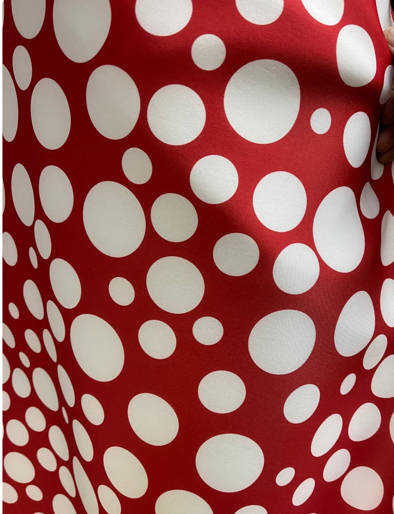 Red white polkadotNeoprene made in Italy