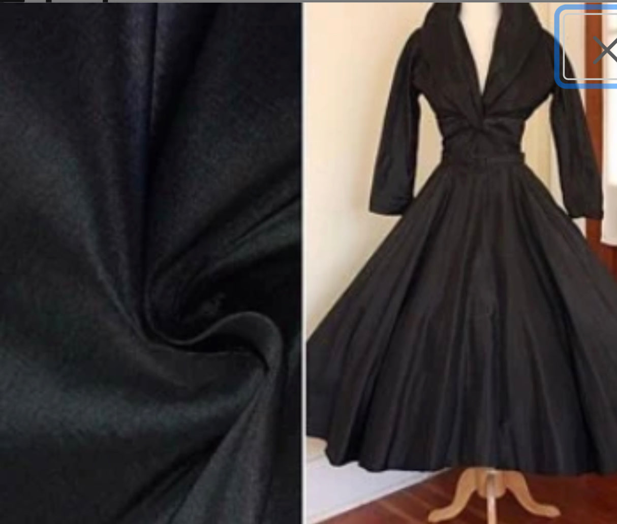 Black 100% silk charmeuse made in Italy