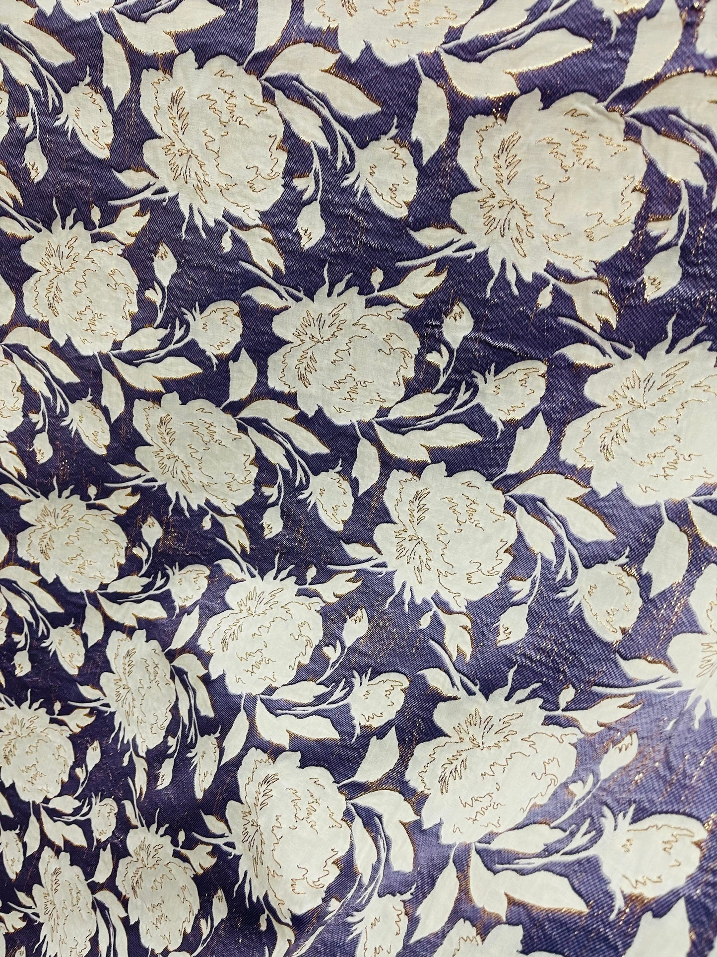 Designer metallic brocade mikado made in Italy