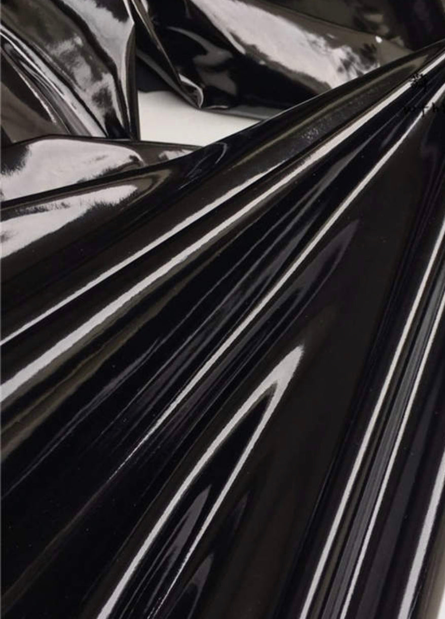 Black shinny 4way stretch vinyl made in Italy