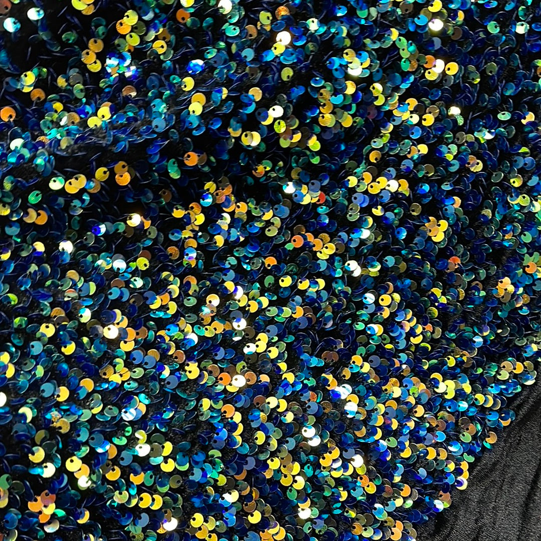 Designer 4way stretch velvet sequins lace