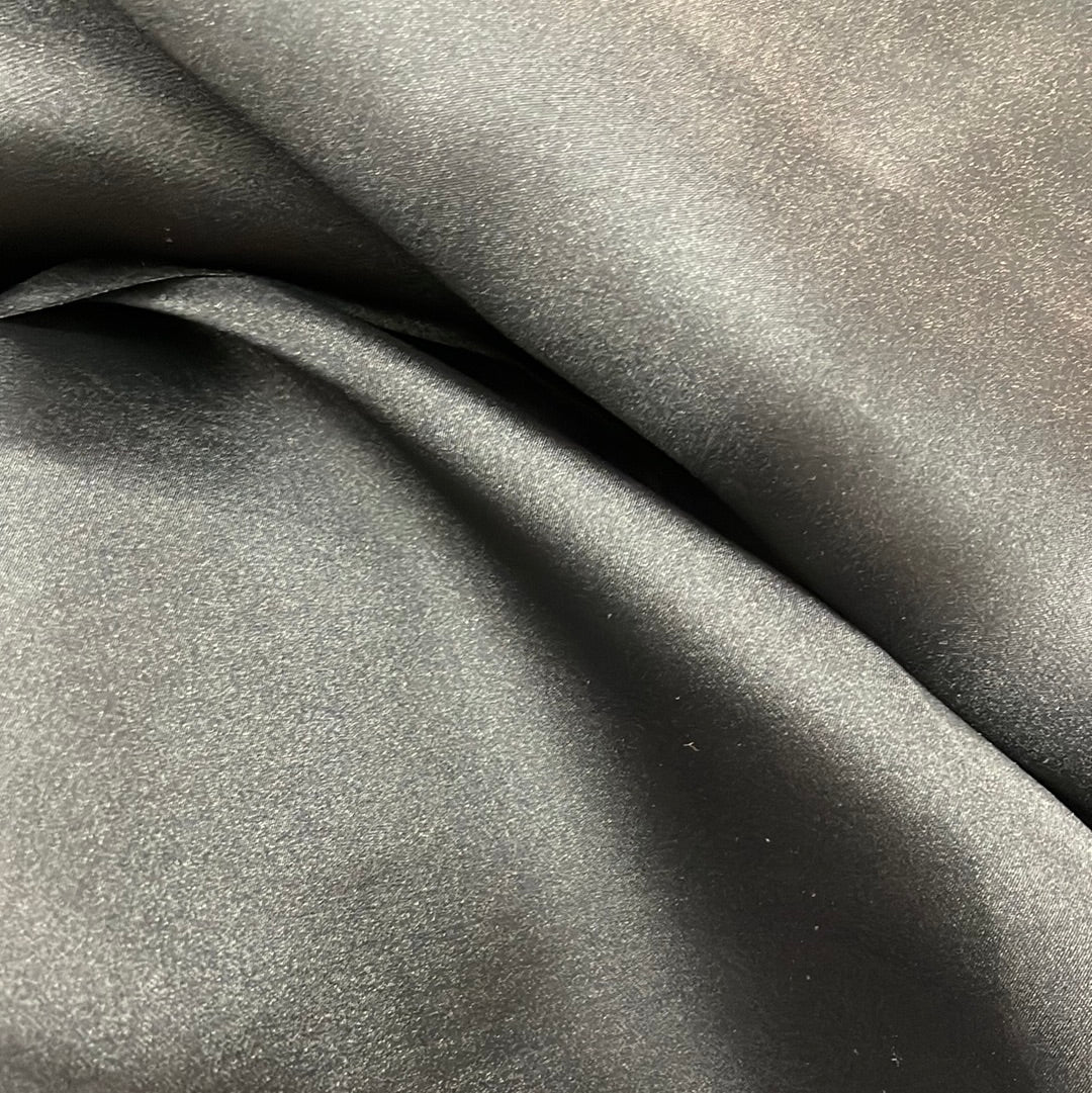 Designer black poly Gazar organdy made in Italy