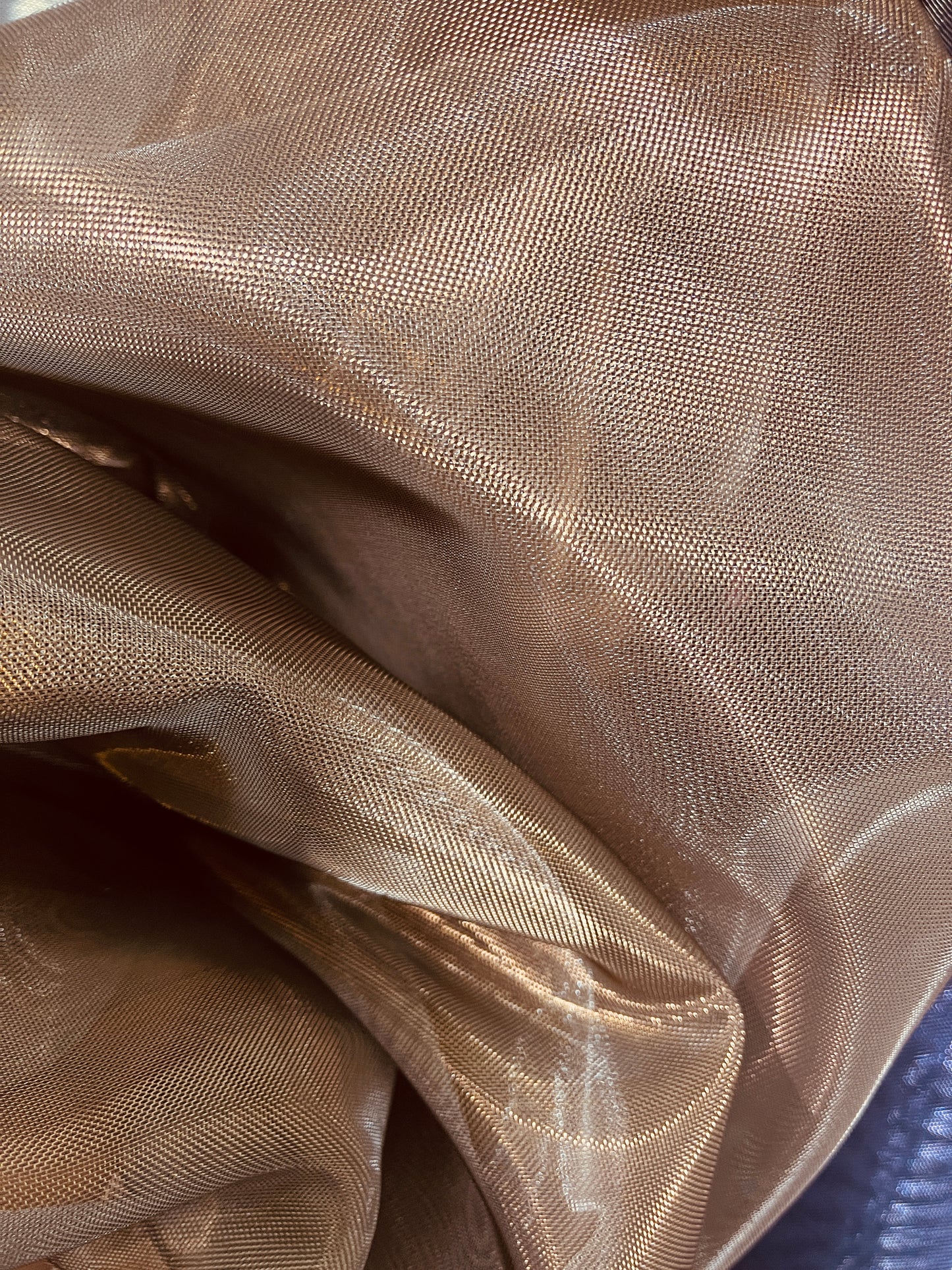 Designer metallic dabble face Horse hair organdy made in Italy