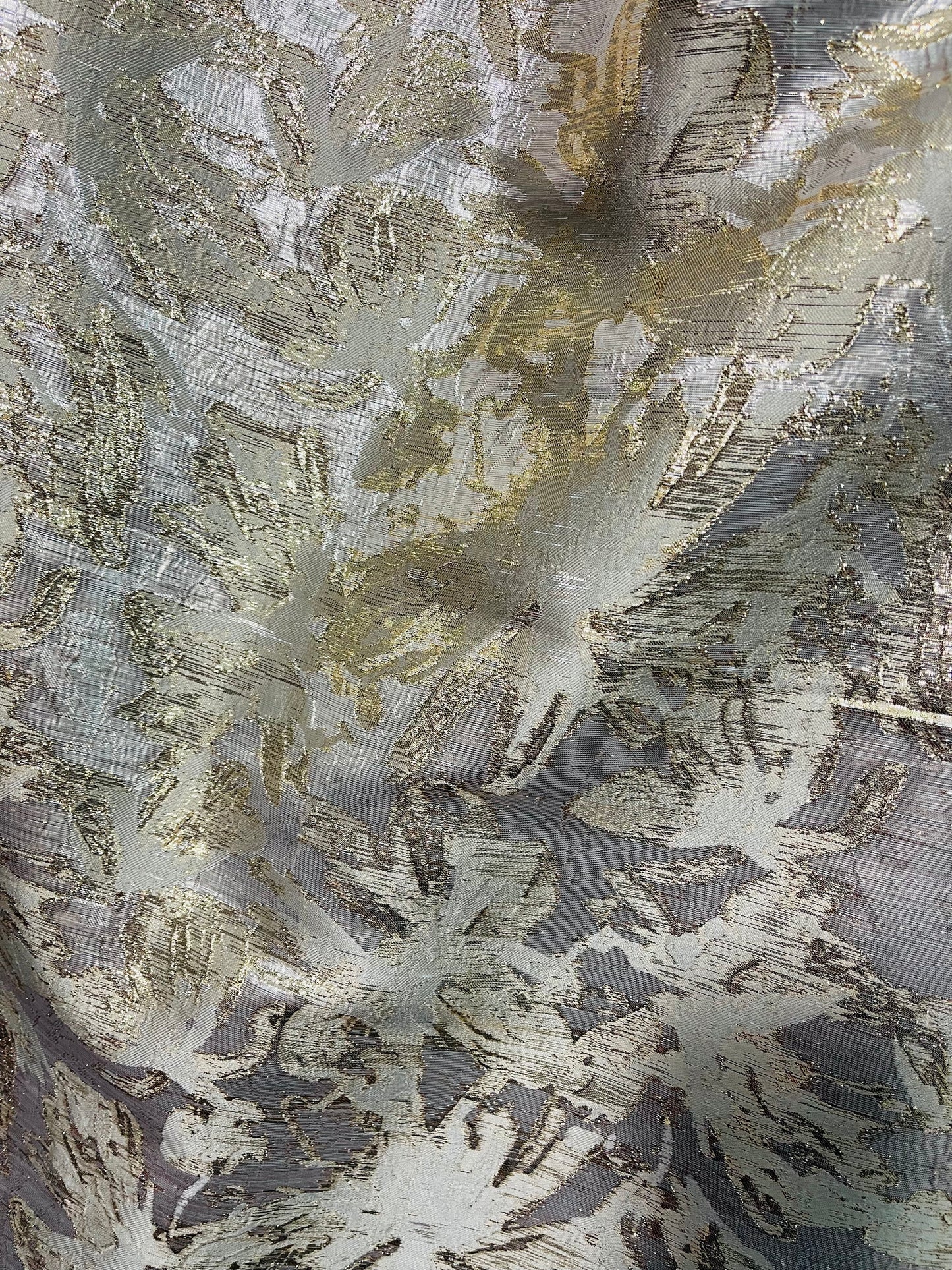 Designer metallic brocade mikado made in Italy